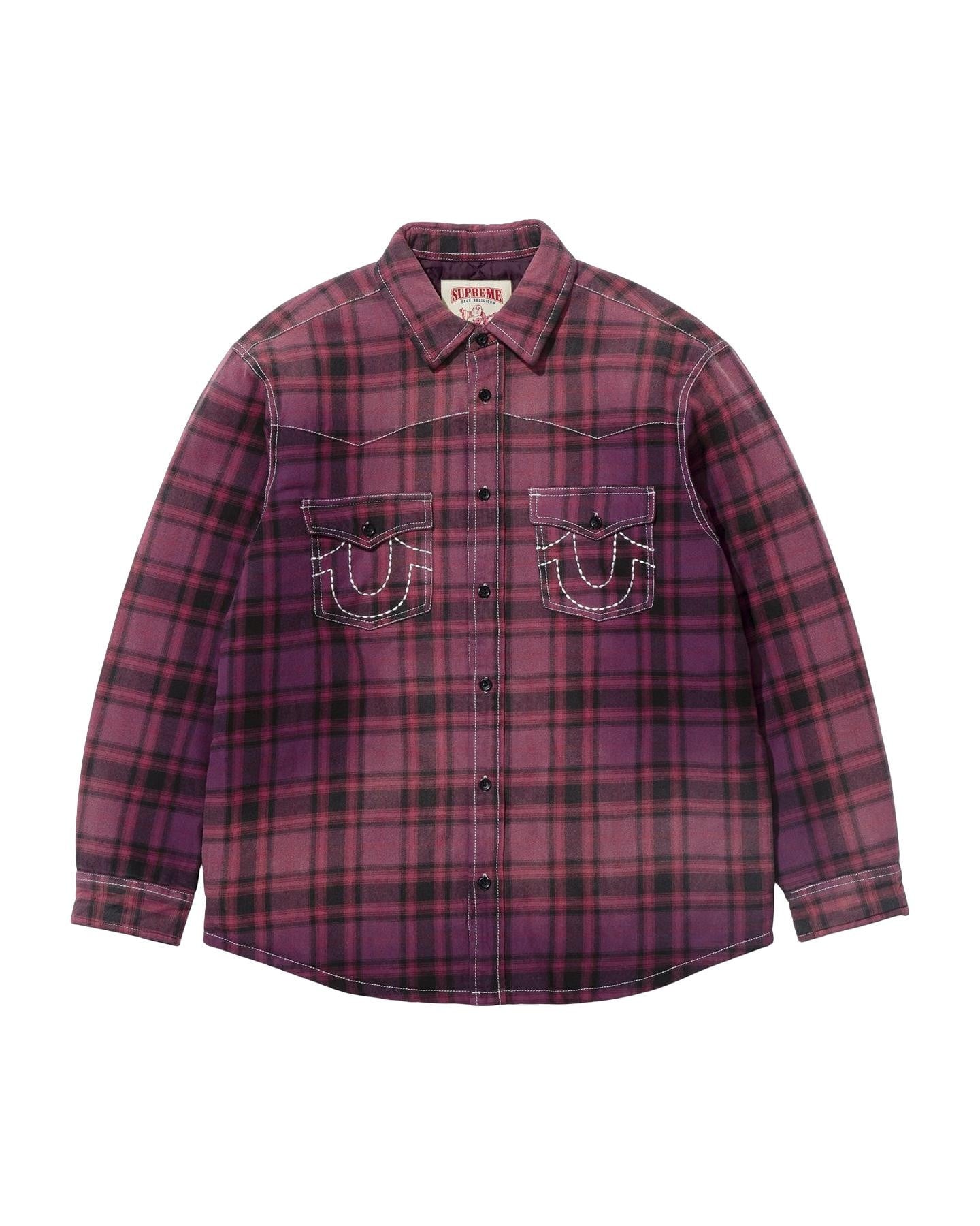 Supreme®/True Religion® Quilted Lined Plaid Flannel Shirt view 17